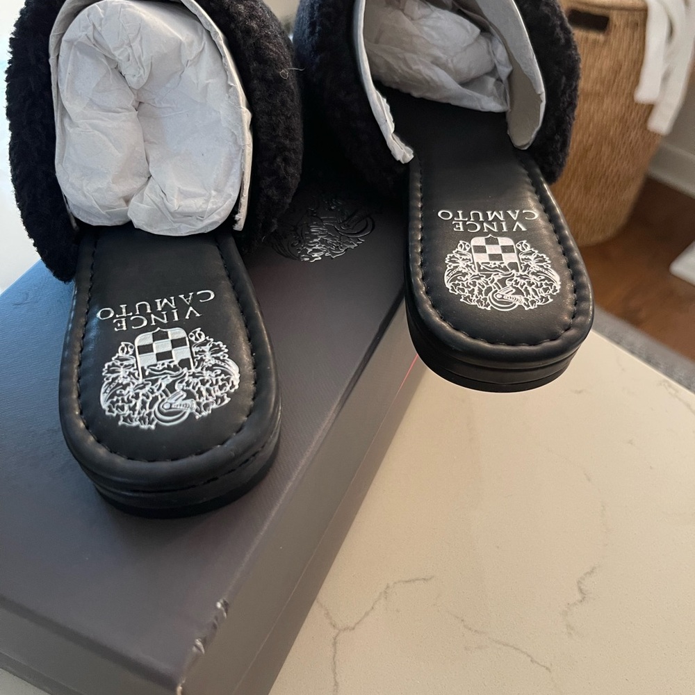 Vince Camuto Plush faux shearling slip on loafers - Picture 4 of 5